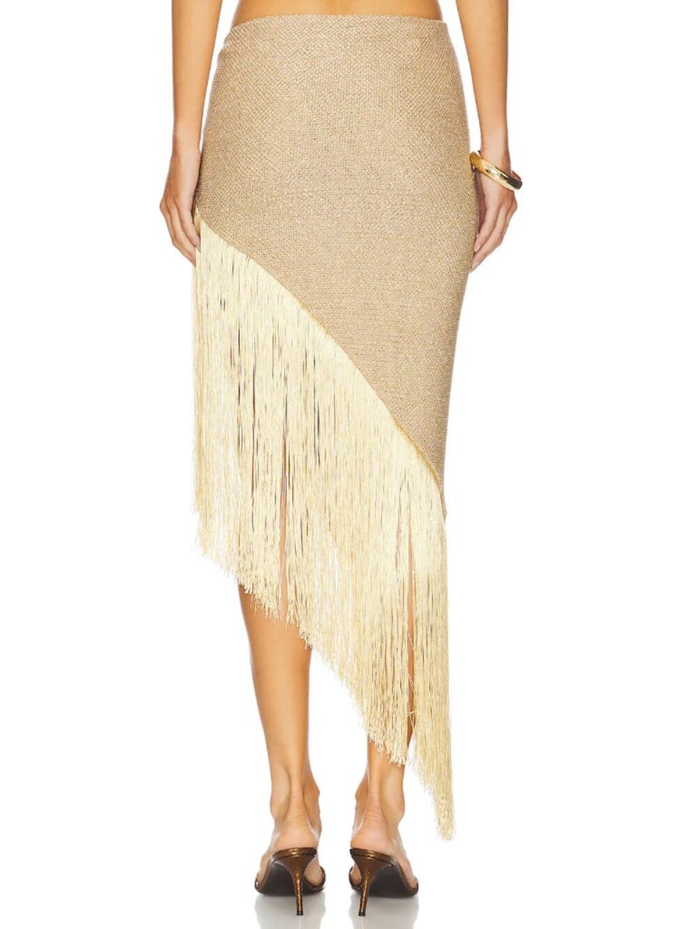 NEW DEVON WINDSOR Paxton Pareo Fringe Sarong Skirt in Marigold Gold Swim Coverup - Picture 4 of 4